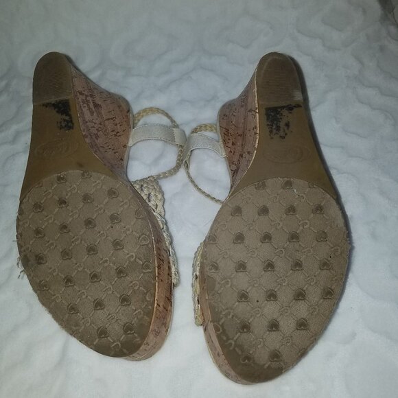 Candie's tan wedge platform cork sandal sz10 - Picture 4 of 7